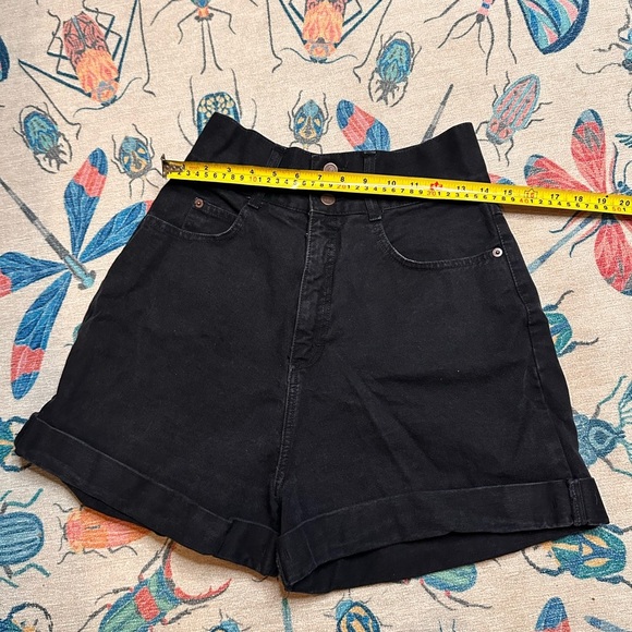 Vintage Lei High Waist Black rider Denim Shorts - Picture 2 of 7